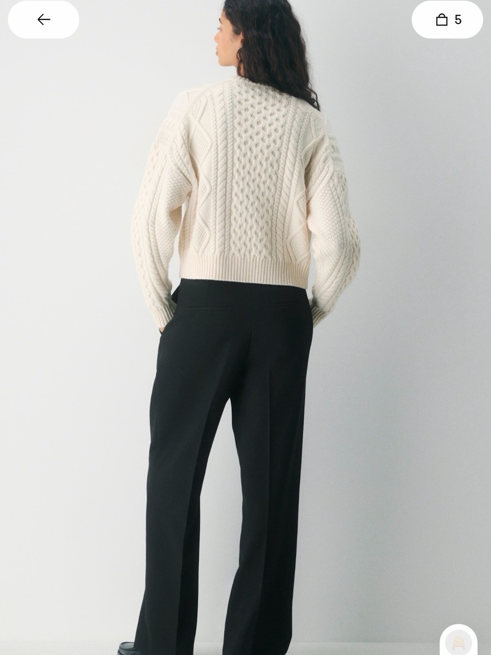 Aritzia Heritage Knit Merino Wool Crew High-Hip Sweater - Picture 2 of 7